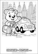 Free printable bear themed colouring page of a bear. Colour in Misty Meadow.