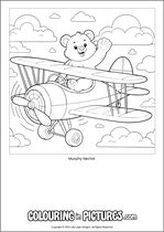 Free printable bear themed colouring page of a bear. Colour in Murphy Nectar.