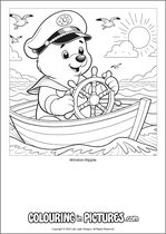 Free printable bear themed colouring page of a bear. Colour in Winston Ripple.