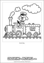 Free printable dog themed colouring page of a dog. Colour in Bruno Dog.
