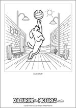 Free printable dog themed colouring page of a dog. Colour in Louie Chuff.