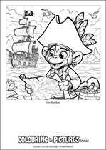 Free printable monkey themed colouring page of a monkey. Colour in Finn Rumble.