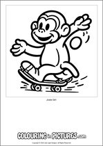 Free printable monkey themed colouring page of a monkey. Colour in Josie Girl.