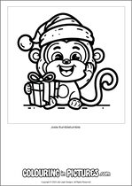 Free printable monkey themed colouring page of a monkey. Colour in Josie Rumbletumble.