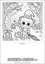 Free printable monkey themed colouring page of a monkey. Colour in Leo Rascal.