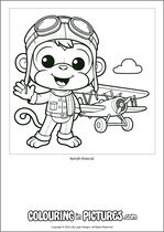 Free printable monkey themed colouring page of a monkey. Colour in Norah Rascal.