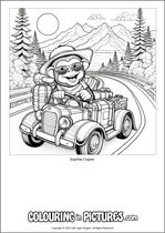 Free printable monkey themed colouring page of a monkey. Colour in Sophie Caper.