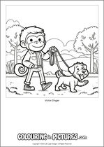 Free printable monkey themed colouring page of a monkey. Colour in Victor Zinger.
