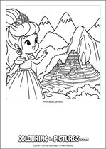 Free printable princess themed colouring page of a princess. Colour in Princess Camilla.