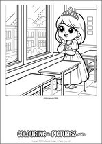 Free printable princess themed colouring page of a princess. Colour in Princess Lilith.