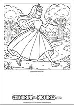 Free printable princess themed colouring page of a princess. Colour in Princess Miracle.