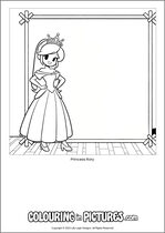 Free printable princess themed colouring page of a princess. Colour in Princess Rory.