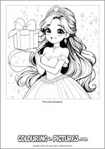 Free printable princess colouring page. Colour in Princess Rosalind.